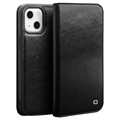 Étui Portefeuille iPhone 13 en Cuir Qialino Classic - Noire