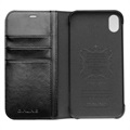 Etui Portefeuille iPhone XR en Cuir Qialino Classic - Noir