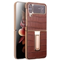 Coque Samsung Galaxy Z Flip4 Revêtue de Cuir Qialino Croco