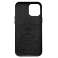 Coque iPhone 12/12 Pro en Cuir Qialino Premium - Noir