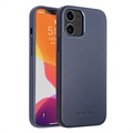 Coque iPhone 12 Mini en Cuir Qialino Premium - Bleu