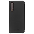 Étui à Rabat Huawei P30 en Cuir Qialino Smart View - Noir