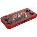 Console de jeux portable R36H avec jeux - 128 Go - Rouge translucide