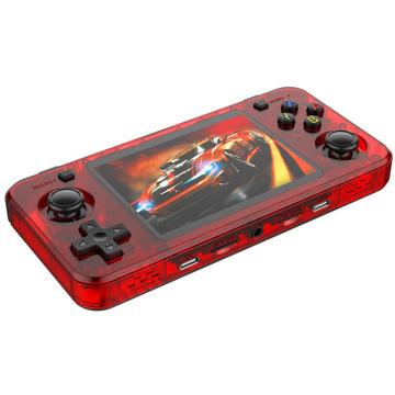Console de jeux portable R36H avec jeux - 128 Go - Rouge translucide