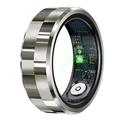 Bague intelligente R9 Premium en acier inoxydable avec étui de chargement - Taille : 11/20.6mm