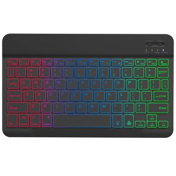 RGB-030 Clavier sans fil Bluetooth de 10 pouces avec rétroéclairage RVB - US Layout - Noir