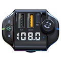 Émetteur FM Bluetooth / Chargeur Voiture Rapide RGB ZTB-A10 - 20W - Noir