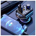 Émetteur FM Bluetooth / Chargeur Voiture Rapide RGB ZTB-A10 - 20W - Noir