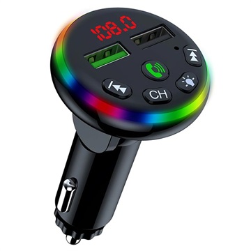 Émetteur FM Bluetooth RGB LED / Chargeur Voiture F13 avec 2x USB