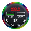 Émetteur FM Bluetooth RGB LED / Chargeur Voiture F13 avec 2x USB