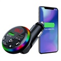 Émetteur FM Bluetooth RGB LED / Chargeur Voiture F13 avec 2x USB