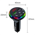 Émetteur FM Bluetooth RGB LED / Chargeur Voiture F13 avec 2x USB