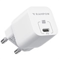 Chargeur Rapide USB-C Rampow RBA34 20W - iPhone 13/iPhone 12 - Blanc