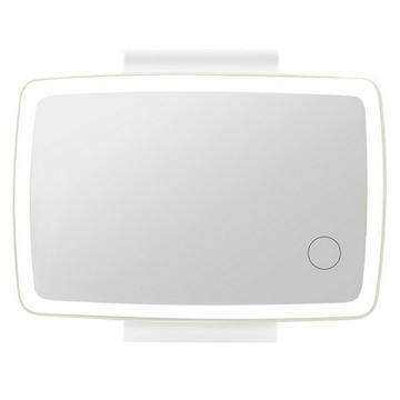 Miroir de maquillage LED rechargeable pour pare-soleil de voiture - Blanc