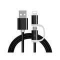 Câble tressé Reekin 2 en 1 - MicroUSB & Lightning - 1m