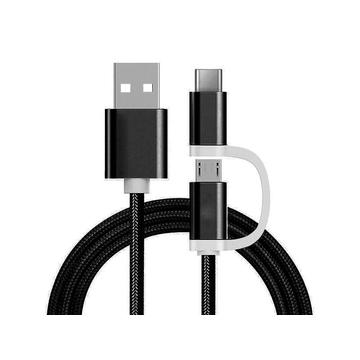 Reekin Câble tressé 2-en-1 - MicroUSB & USB-C - 1m