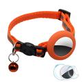 Collier réfléchissant avec cloche, étui en silicone et film de protection pour AirTag - Orange