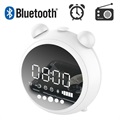 Haut-Parleur Bluetooth Rétro avec Radio FM et Réveil LED JKR-8100 (Emballage ouvert - Acceptable) - Blanc