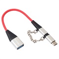 Adaptateur OTG USB 2.0 / USB-C et MicroUSB 2-en-1 Rexus - Argenté