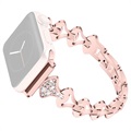 Bracelet Apple Watch 7/SE/6/5/4/3/2/1 en Forme d'Éventail en Strass - 45mm/44mm/42mm - Rose