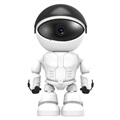 Caméra de Sécurité Sans Fil Robot IP - 1080p - Blanc