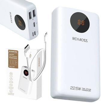 Romoss SW10PF 10000mAh Power Bank 22.5W - USB-C, 2xUSB-A - Blanc