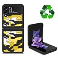 Coque Hybride Samsung Galaxy Z Flip3 5G Robuste Camouflage Motif - Jaune