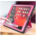 Coque Hybride iPad 10.2 2019/2020/2021 avec Béquille - Série Rugged - Rose Vif