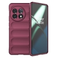 Coque OnePlus 11 en TPU - Série Rugged - Vin Rouge