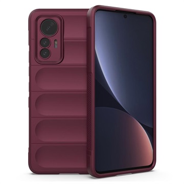 Coque Xiaomi 12 Lite en TPU Rugged Série - Vin Rouge