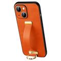 Coque Hybride iPhone 14 Plus Sulada Fashion avec Sangle - Orange