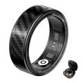 SY02 Bague intelligente avec motif en fibre de carbone - Taille : 19.9mm - Noir