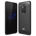 Coque Huawei Mate 20 en TPU Brossé Saii - Fibre de Carbone - Noire