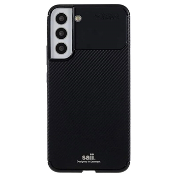 Coque Samsung Galaxy S22+ 5G en TPU Saii Fibre de Carbone - Noire