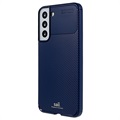 Coque Samsung Galaxy S22+ 5G en TPU Saii Fibre de Carbone - Bleu