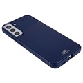 Coque Samsung Galaxy S22+ 5G en TPU Saii Fibre de Carbone - Bleu