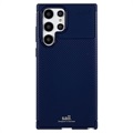 Coque Samsung Galaxy S22 Ultra 5G en TPU Saii Fibre de Carbone - Bleue