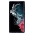 Coque Samsung Galaxy S22 Ultra 5G en TPU Saii Fibre de Carbone - Bleue