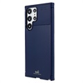 Coque Samsung Galaxy S22 Ultra 5G en TPU Saii Fibre de Carbone - Bleue