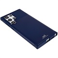 Coque Samsung Galaxy S22 Ultra 5G en TPU Saii Fibre de Carbone - Bleue