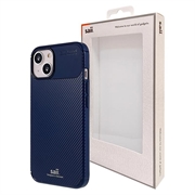 Coque iPhone 13 en TPU Saii Fibre de Carbone - Bleu