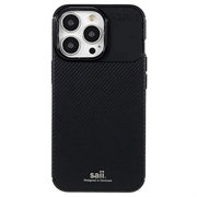 Coque iPhone 13 Pro Max en TPU Saii Fibre de Carbone - Noire