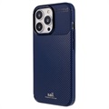 Coque iPhone 13 Pro Max en TPU Saii Fibre de Carbone - Bleu