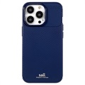 Coque iPhone 13 Pro Max en TPU Saii Fibre de Carbone - Bleu