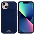 Coque iPhone 13 en TPU Saii Fibre de Carbone - Bleu