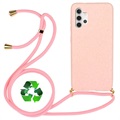 Coque Samsung Galaxy A32 5G/M32 5G avec Lanière Ligne Éco Saii - Rose