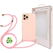 Coque iPhone 11 Pro Biodégradable avec Lanière Ligne Éco Saii - Rose