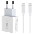 Set de Chargement Saii PD - 20W, USB-C - Prise EU - Blanc