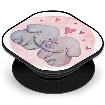 Support & Poignée Extensible Saii Premium - Éléphants Amoureux