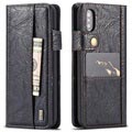 Etui Portefeuille Saii Retro Multi-slot pour iPhone X - Noir